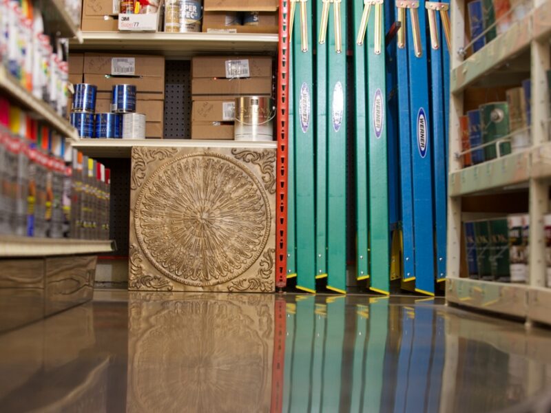 Commercial Polished and dyed Concrete Flooring at Connolly's Do It Best Hardware