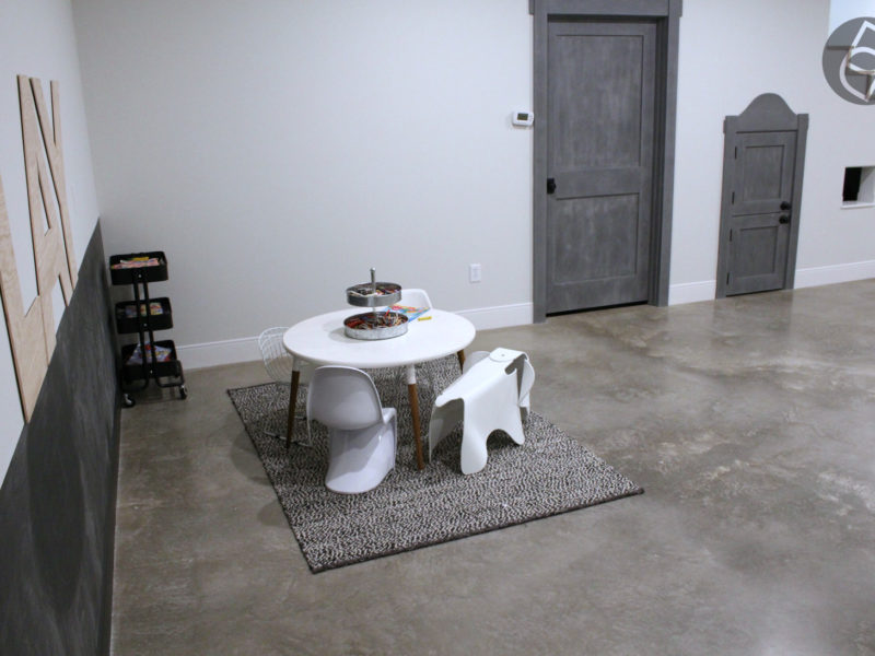 basement natural color concrete polishing