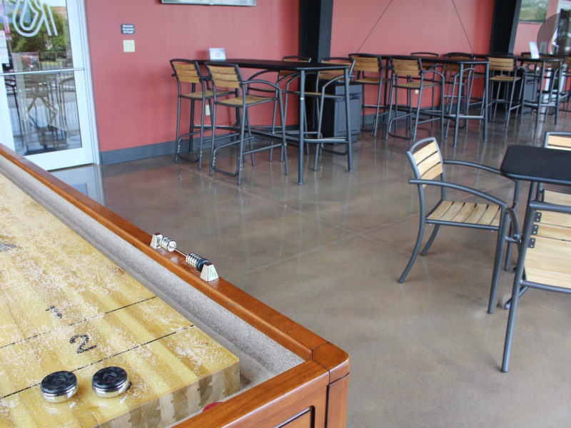 Polished & Stained Concrete in cafeteria University of Northwestern, Ohio