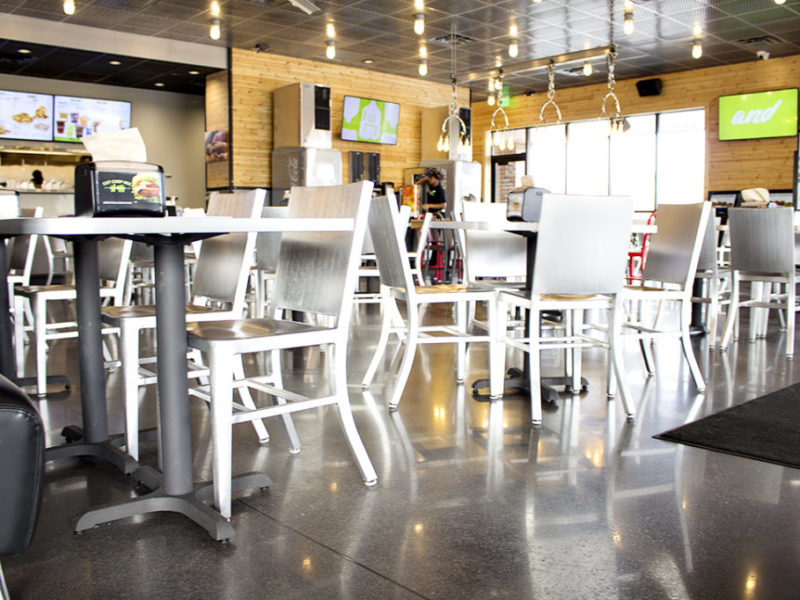 Polished Concrete floor burgerfi