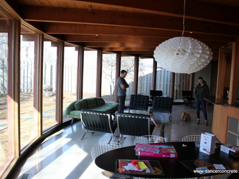 polished concrete floor in living room