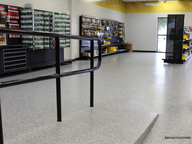 Chip Epoxy Floor Coating Custom chip blend Spangle Fasteners, Inc.