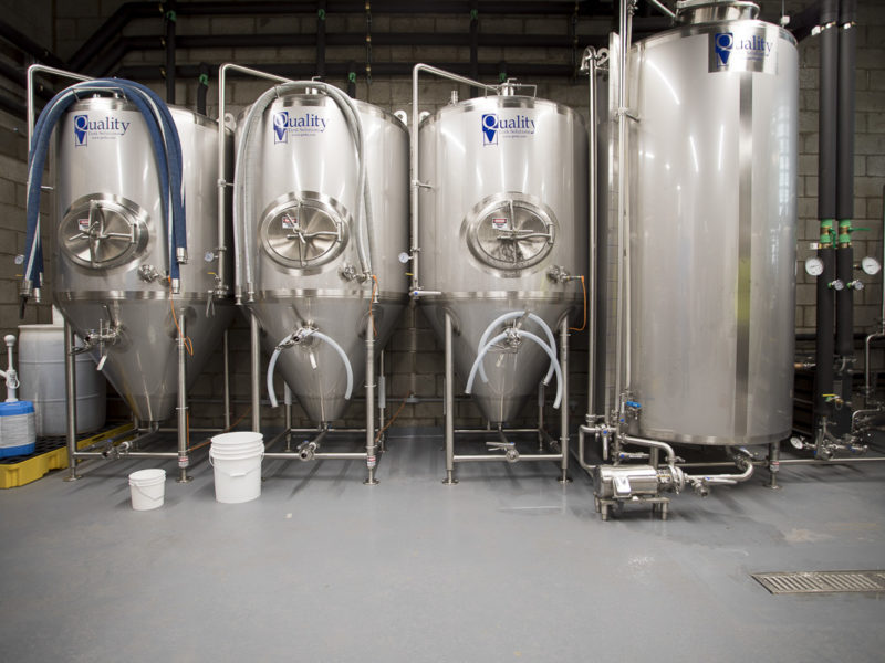 Industrial polished concrete Landing Beer Co