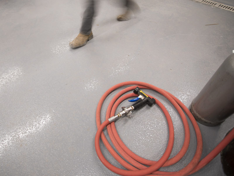 Industrial polished concrete Landing Beer Co