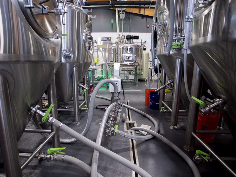 Commercial epoxy flooring system at at Dot & Line Brewing Company