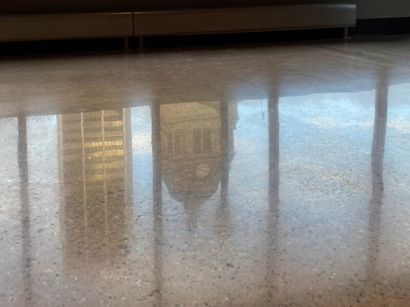 Reflection in polished concrete