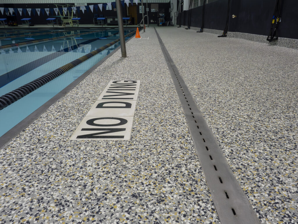 TreadWell Epoxy Chip Floor, Pool Deck+, Epoxy Over Tile