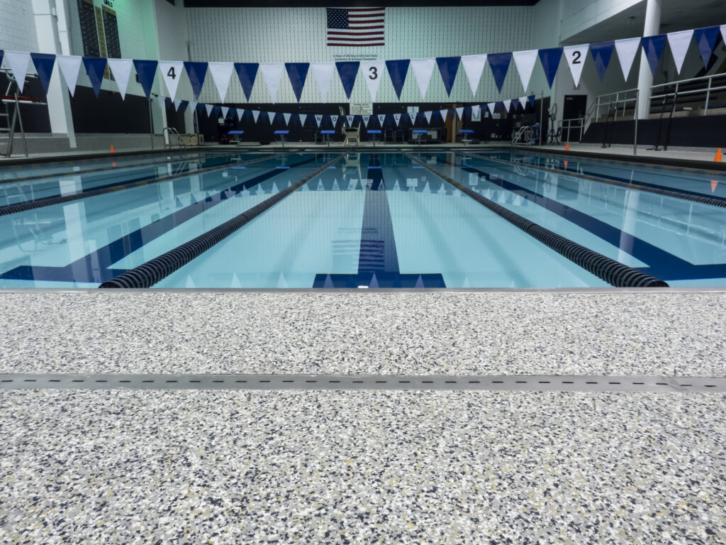 TreadWell Epoxy Chip Floor, Pool Deck+, Epoxy Over Tile