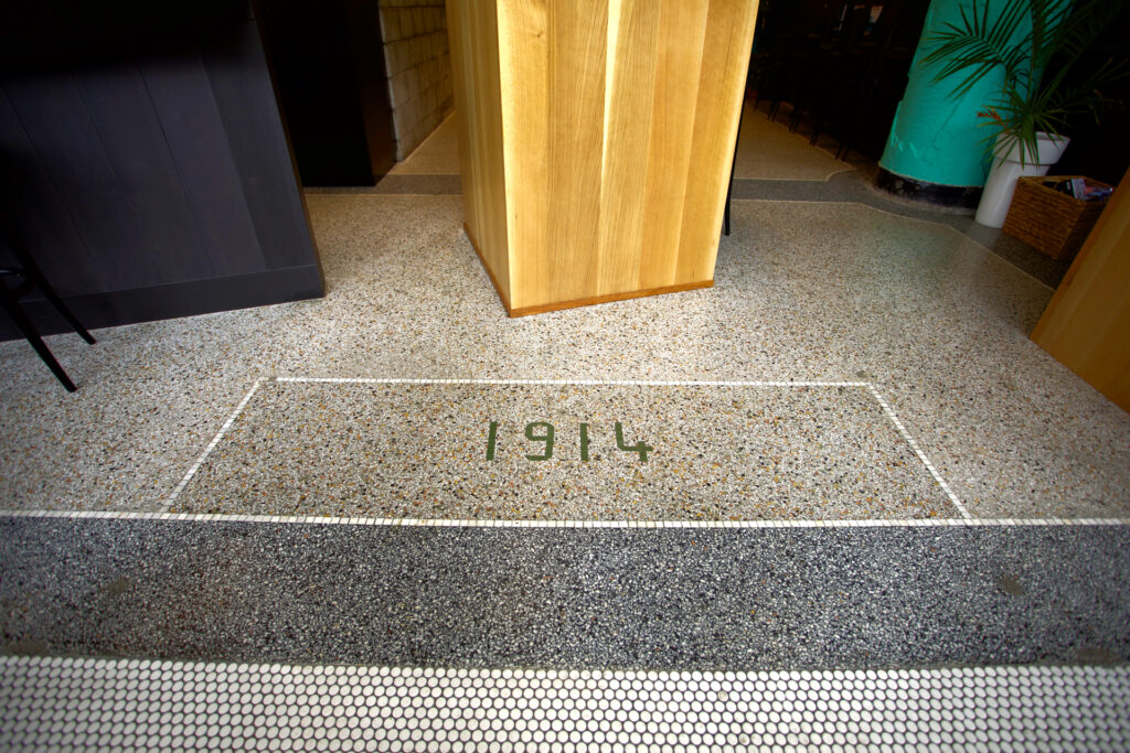Historical Concrete Terrazzo Refresh, Tile Divider Strips