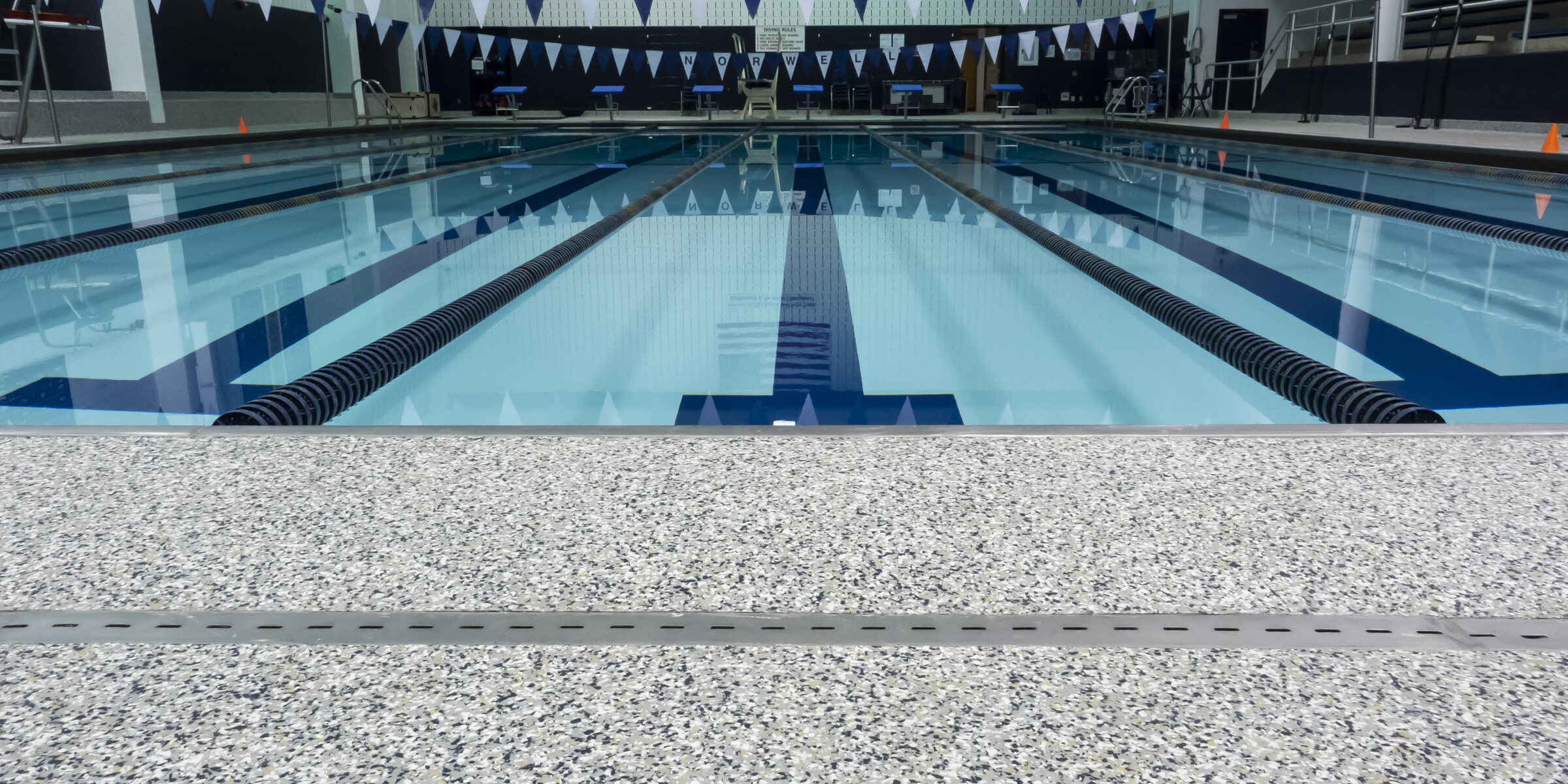 TreadWell Epoxy Chip Floor, Pool Deck+, Epoxy Over Tile